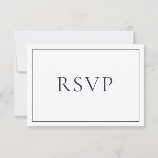 Elegant Navy Blue Classic Script UAWG RSVP Karte (Vorderseite)