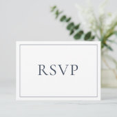 Elegant Navy Blue Classic Script UAWG RSVP Karte (Stehend Vorderseite)