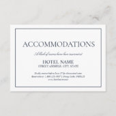 Elegant Navy Blue Classic Script Unterkünfte Begleitkarte (Vorderseite)