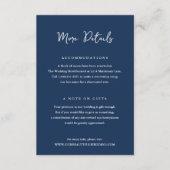 Elegant Navy Blue Clean Wedding Begleitkarte (Vorderseite)