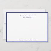 Elegant Navy Blue Couple's Correspondence Note Mitteilungskarte (Vorderseite)