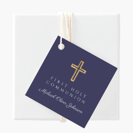 Elegant Navy Blue Cross Boy First Communation Geschenkanhänger