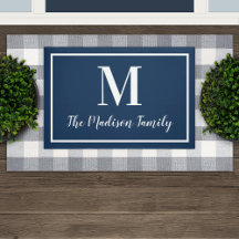 Elegant Navy Blue Custom Monogram Initial
