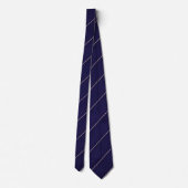 Elegant Navy Blue Diagonal Striped  Krawatte (Rückseite)