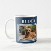 Elegant Navy Blue Dog Pet Photo  Kaffeetasse (Links)