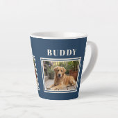 Elegant Navy Blue Dog Pet Photo  Milchtasse (Rechte Ecke)