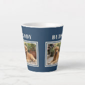 Elegant Navy Blue Dog Pet Photo  Milchtasse (Vorderseite)
