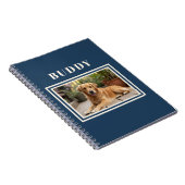 Elegant Navy Blue Dog Pet Photo  Notizblock (Rechte Seite)