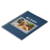 Elegant Navy Blue Dog Pet Photo  Notizblock (Linke Seite)