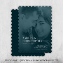 Elegant Navy Blue Duotone Foto Wedding