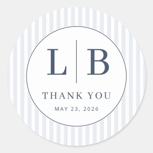 Elegant Navy Blue Emblem Runder Aufkleber (Vorderseite)