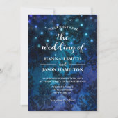 Elegant Navy Blue Enchanted Whimsical Wedding Einladung (Vorderseite)