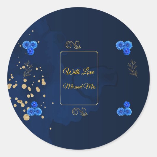 Elegant Navy Blue Envelope Seal Sticker (Vorderseite)