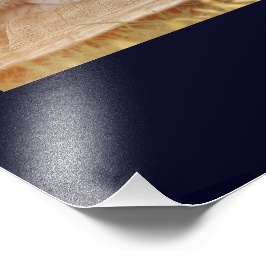 Elegant Navy Blue & Fake Classic 4 Muli Photos Fotodruck (Ecke)