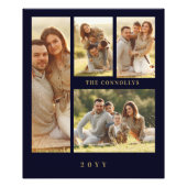 Elegant Navy Blue & Fake Classic 4 Muli Photos Fotodruck (Vorne)