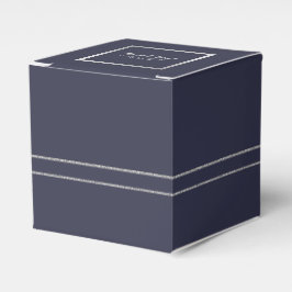 Elegant Navy Blue | Felder für die Silber-Gastgesc Geschenkschachtel