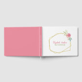 Elegant Navy Blue Floral Bat Mitzvah Gästebuch (Voll)