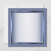 Elegant Navy Blue Floral Framed Silver Wedding Save The Date (Rückseite)