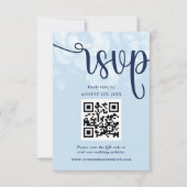 Elegant Navy Blue Floral Peony RSVP Karte (Vorderseite)