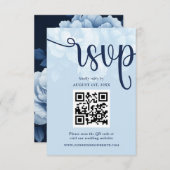 Elegant Navy Blue Floral Peony RSVP Karte (Vorne/Hinten)