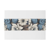 Elegant Navy Blue Floral Rustic Wildflower Wedding Einladungsbanderole (Rückseitenbeispiel)