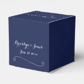 Elegant Navy Blue Gastgeschenk Hochzeit Boxes Geschenkschachtel (Rückseite)