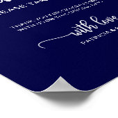 Elegant Navy Blue Gastgeschenke Hochzeiten unterze Poster (Ecke)