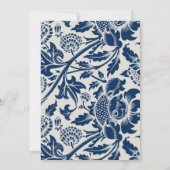 Elegant Navy Blue Geburtstagsparty Einladung (Rückseite)