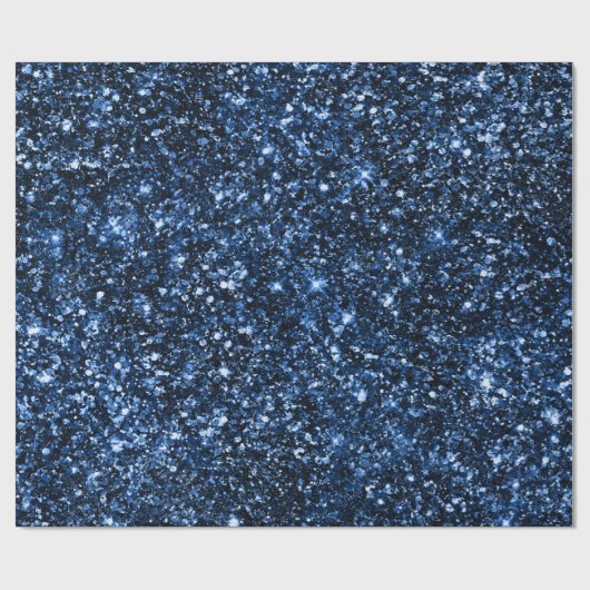 Elegant Navy Blue Glitzer Sparkle Shiny Weihnachte Geschenkpapier (Flach)