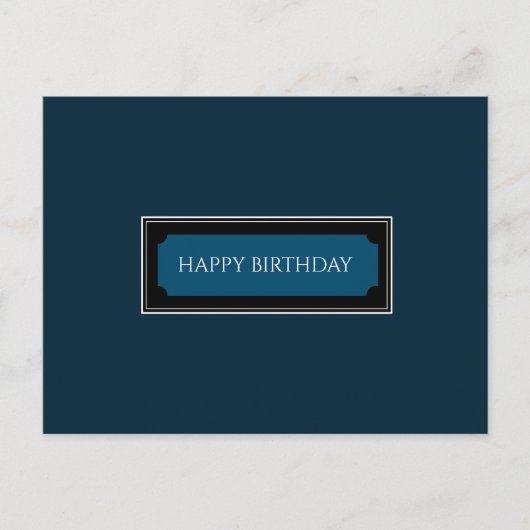 Elegant Navy Blue "Glücklicher Geburtstag, Papa" Postkarte (Vorderseite)