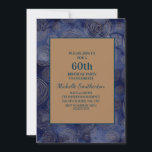 Elegant Navy Blue Gold 60. Geburtstag Einladung<br><div class="desc">Elegante marineblau und gold 60. Geburtstagsfeier Einladung für Frauen. Text und Schriftart sind auf diese Einladung vollständig anpassbar,  sodass Sie dies für jedes Alter ändern können. Kontaktieren Sie uns,  um Hilfe bei Ihren Anpassungen zu erhalten oder passende Produkte anzufordern.</div>