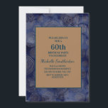 Elegant Navy Blue Gold 60. Geburtstag Einladung<br><div class="desc">Elegante marineblau und gold 60. Geburtstagsfeier Einladung für Frauen. Text und Schriftart sind auf diese Einladung vollständig anpassbar,  sodass Sie dies für jedes Alter ändern können. Kontaktieren Sie uns,  um Hilfe bei Ihren Anpassungen zu erhalten oder passende Produkte anzufordern.</div>