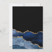 Elegant Navy Blue Gold Agate Marmor Sweet 16 Einladung (Rückseite)