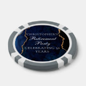Elegant Navy Blue Gold Agate Retirement Party Pokerchips (Einzeln)