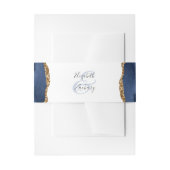 Elegant Navy Blue Gold Agate Wedding Einladungsbanderole (Vorderseite Beispiel)