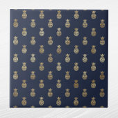 Elegant Navy Blue Gold Ananas Fliese