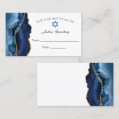 Elegant Navy Blue Gold Bar Mitzvah Platzkarte Visitenkarte (Vorne/Hinten)