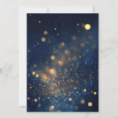 Elegant Navy Blue & Gold Birthday Party Invitation Karte (Rückseite)