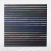 Elegant Navy Blue Gold Double Lines Fliese