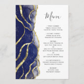 Elegant Navy Blue Gold Ink Wedding Menu Menükarte (Vorderseite)