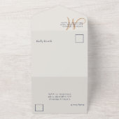 Elegant Navy Blue & Gold Photo Wedding All In One Einladung (Außenbereich)