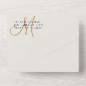 Elegant Navy Blue & Gold Photo Wedding All In One Einladung (Rückseite)