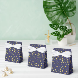 Elegant Navy Blue Gold Polka Dots Gefälligkeitsbox Geschenkschachtel