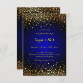 Elegant Navy Blue Gold Popular Wedding Einladung (Vorne/Hinten)