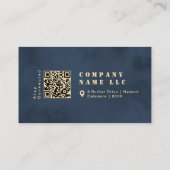 Elegant Navy Blue & Gold Shiny Bold Typografie Visitenkarte (Rückseite)