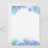 Elegant Navy Blue Gold Taufen Christening Einladung (Rückseite)