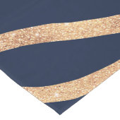 Elegant Navy Blue Gold Zebra Print Mittelgroßer Tischläufer (Ecke)