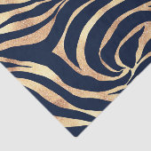 Elegant Navy Blue Gold Zebra Print Seidenpapier (Ausschnitt)
