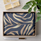 Elegant Navy Blue Gold Zebra Print Seidenpapier (Geschenk)