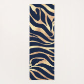 Elegant Navy Blue Gold Zebra Print Yogamatte (Rückseite)